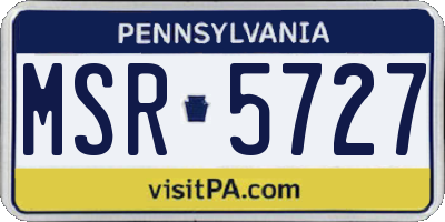 PA license plate MSR5727