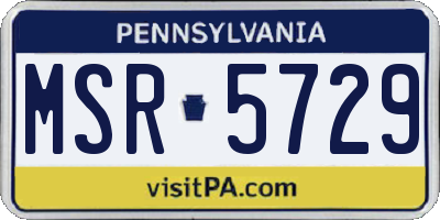 PA license plate MSR5729