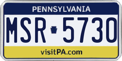 PA license plate MSR5730