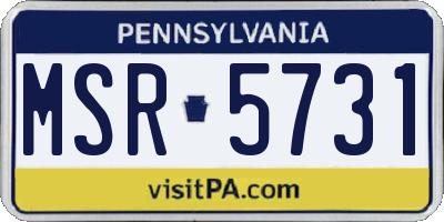 PA license plate MSR5731