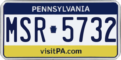 PA license plate MSR5732