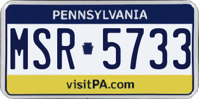 PA license plate MSR5733