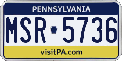 PA license plate MSR5736