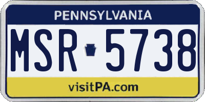 PA license plate MSR5738