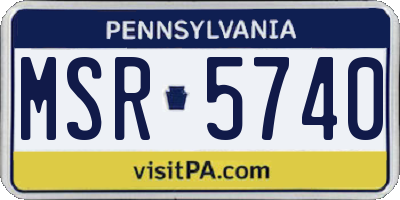 PA license plate MSR5740