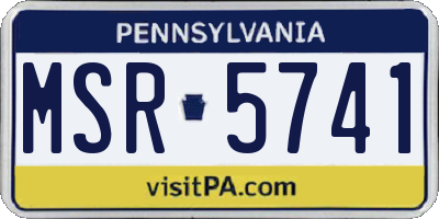PA license plate MSR5741