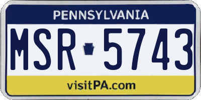 PA license plate MSR5743