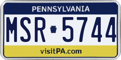 PA license plate MSR5744