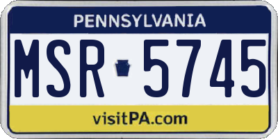PA license plate MSR5745