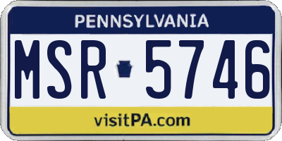 PA license plate MSR5746