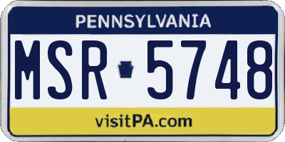 PA license plate MSR5748