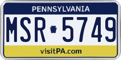 PA license plate MSR5749