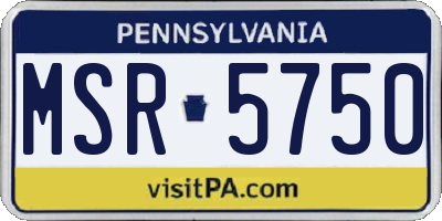PA license plate MSR5750
