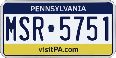 PA license plate MSR5751