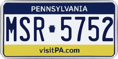 PA license plate MSR5752