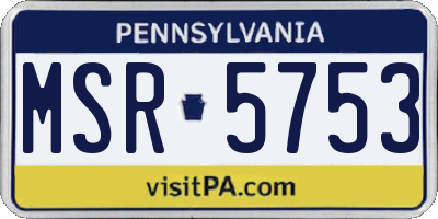 PA license plate MSR5753