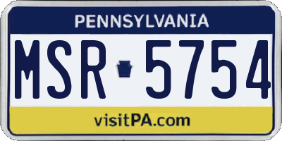 PA license plate MSR5754