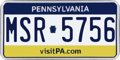 PA license plate MSR5756