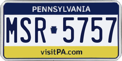 PA license plate MSR5757