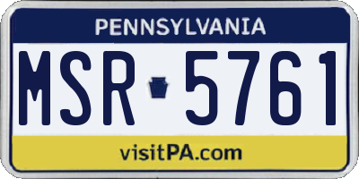 PA license plate MSR5761