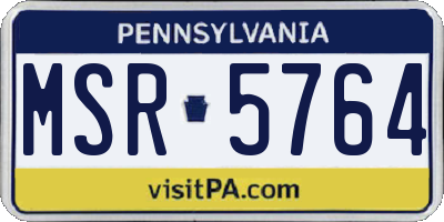 PA license plate MSR5764