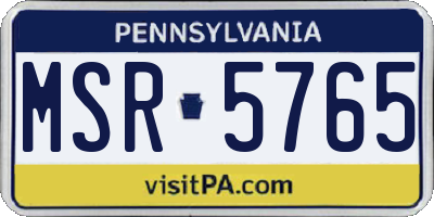 PA license plate MSR5765