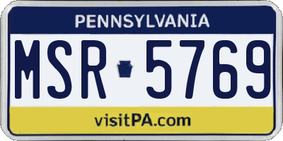 PA license plate MSR5769