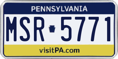 PA license plate MSR5771