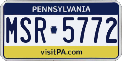 PA license plate MSR5772