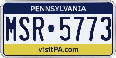 PA license plate MSR5773