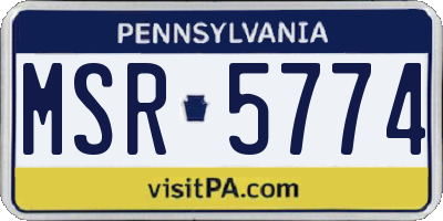 PA license plate MSR5774