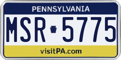 PA license plate MSR5775