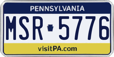 PA license plate MSR5776