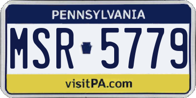 PA license plate MSR5779