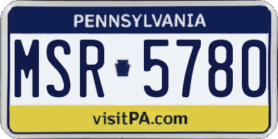 PA license plate MSR5780