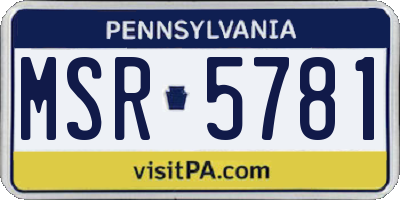 PA license plate MSR5781