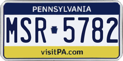 PA license plate MSR5782