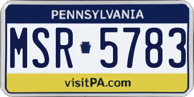 PA license plate MSR5783