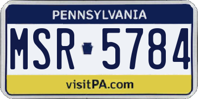 PA license plate MSR5784