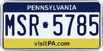 PA license plate MSR5785