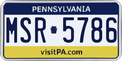 PA license plate MSR5786