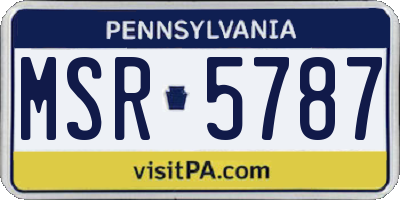 PA license plate MSR5787