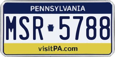 PA license plate MSR5788