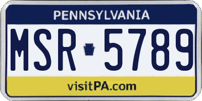 PA license plate MSR5789