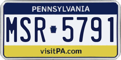PA license plate MSR5791