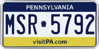 PA license plate MSR5792