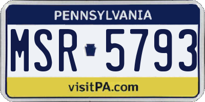PA license plate MSR5793