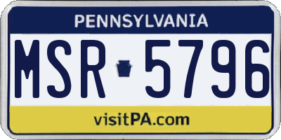 PA license plate MSR5796