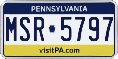 PA license plate MSR5797