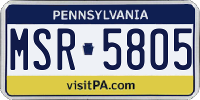 PA license plate MSR5805